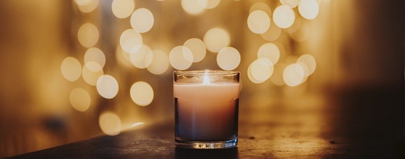 Candle and twinkle lights